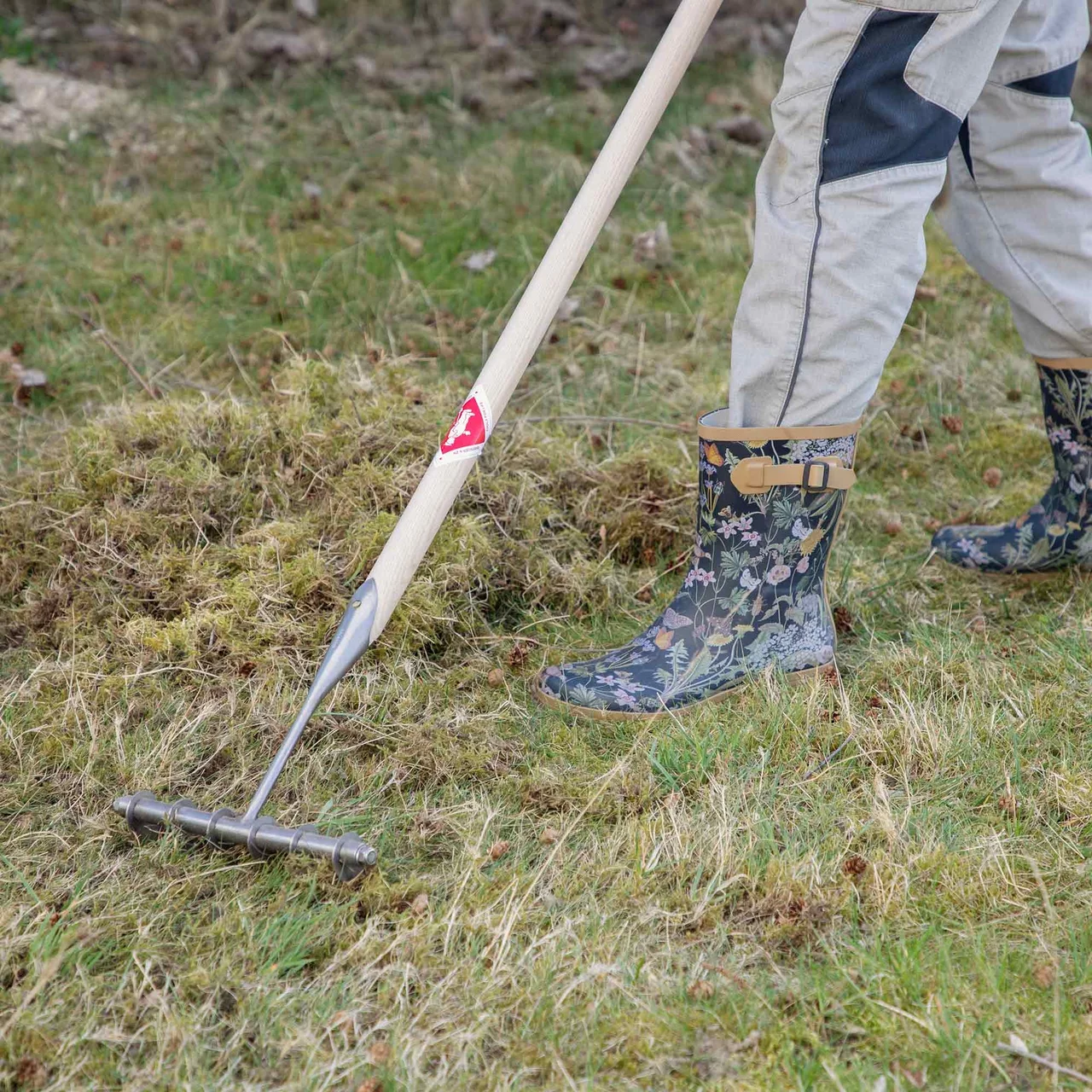 Rasen stärken und von Moos befreien VertikutierRechen